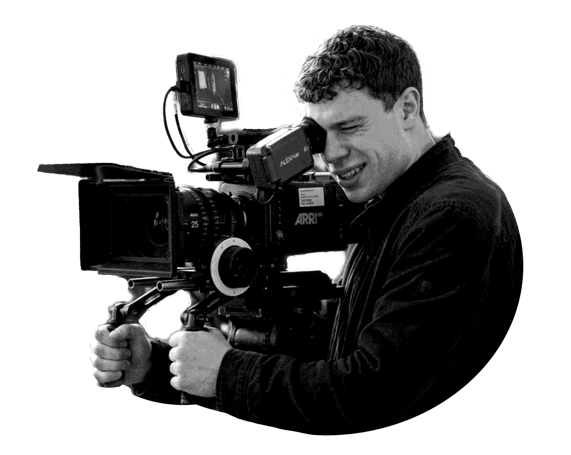 Charlie Vaughan operating an ARRI cinema camera
